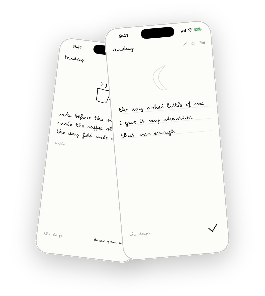 the triday gratitude journal app, where you write three true lines about the day instead of forced gratitude prompts